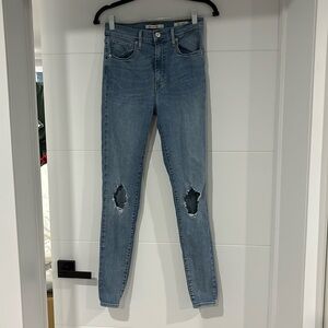 Levi’s mile high super skinny jeans with rips on both knees